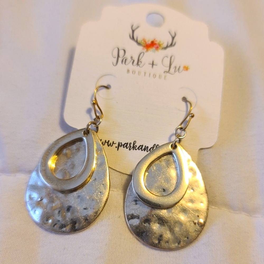 Silver layered earrings